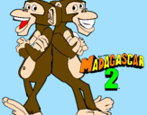 Disegno Madagascar 2 Manson & Phil 2 pitturato su claudio e alysee