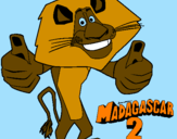 Disegno Madagascar 2 Alex pitturato su Rachi