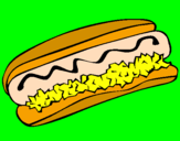 Disegno Hot dog pitturato su ANDREA PERINI