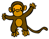 Disegno Scimmietta pitturato su ruggero