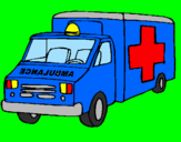 Disegno Ambulanza  pitturato su claudio e alysee