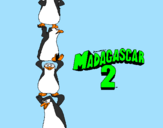 Disegno Madagascar 2 Pinguino pitturato su valentina