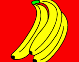Disegno Banane  pitturato su ginevra