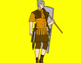 Disegno Soldato romano  pitturato su p