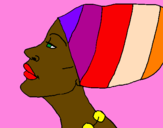 Disegno Donna del Camerun  pitturato su Giulia 