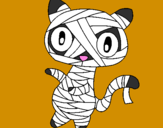 Disegno Mummia gatto scaraboechio pitturato su   EMY 