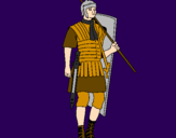 Disegno Soldato romano  pitturato su ruggero