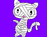 Disegno Mummia gatto scaraboechio pitturato su alice