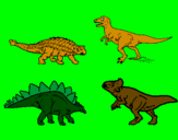 Disegno Dinosauri di terra  pitturato su dinosauri