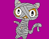 Disegno Mummia gatto scaraboechio pitturato su alondra maria  233