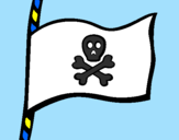 Disegno Bandiera dei pirati pitturato su ALE
