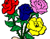 Disegno Mazzo di rose  pitturato su Ludo
