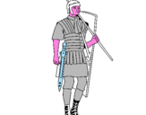 Disegno Soldato romano  pitturato su LORENZO