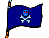 Disegno Bandiera dei pirati pitturato su miki
