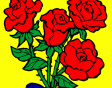 Disegno Mazzo di rose  pitturato su reby