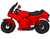 Disegno Motocicletta  pitturato su leonardo