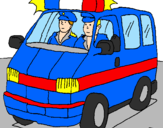 Disegno Ambulanza in servizio  pitturato su enrico