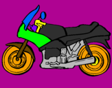 Disegno Motocicletta  pitturato su ALESSIO