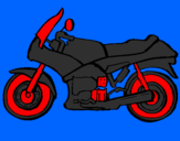 Disegno Motocicletta  pitturato su rudi
