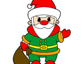 Disegno Babbo Natale 4 pitturato su elfo