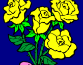 Disegno Mazzo di rose  pitturato su Aurora