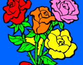 Disegno Mazzo di rose  pitturato su Cristina