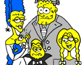 Disegno Famiglia di mostri  pitturato su simpson horror