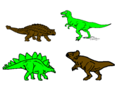 Disegno Dinosauri di terra  pitturato su matteop