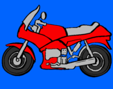 Disegno Motocicletta  pitturato su matteo