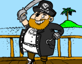 Disegno Pirata a bordo  pitturato su alberto alvino