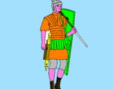Disegno Soldato romano  pitturato su carlo