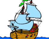Disegno Barca  pitturato su titti