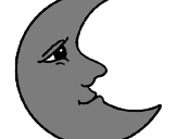 Disegno Luna  pitturato su SOLE CHE RIDE