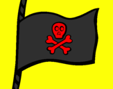 Disegno Bandiera dei pirati pitturato su nicole
