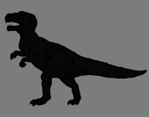 Disegno Tyrannosaurus Rex  pitturato su nanni