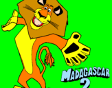 Disegno Madagascar 2 Alex 2 pitturato su Leone