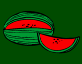 Disegno Melone  pitturato su faro