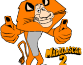 Disegno Madagascar 2 Alex pitturato su Andrea :D