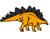Disegno Stegosaurus  pitturato su leonardo
