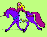 Disegno Principessa a cavallo di unicorno  pitturato su Eleonora   panciroli.
