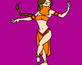 Disegno Principessa araba che danza  pitturato su BENETTA