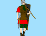 Disegno Soldato romano  pitturato su lorenzo sala
