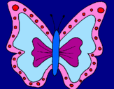 Disegno Farfalla  pitturato su giovi turok