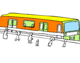Disegno Passeggeri in attesa del treno  pitturato su eduardo