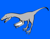 Disegno Velociraptor II pitturato su mattia