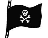 Disegno Bandiera dei pirati pitturato su ALBERTO