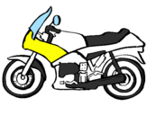 Disegno Motocicletta  pitturato su plv