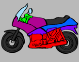 Disegno Motocicletta  pitturato su silvestro