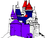Disegno Castello medievale  pitturato su eddy