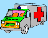 Disegno Ambulanza  pitturato su luca